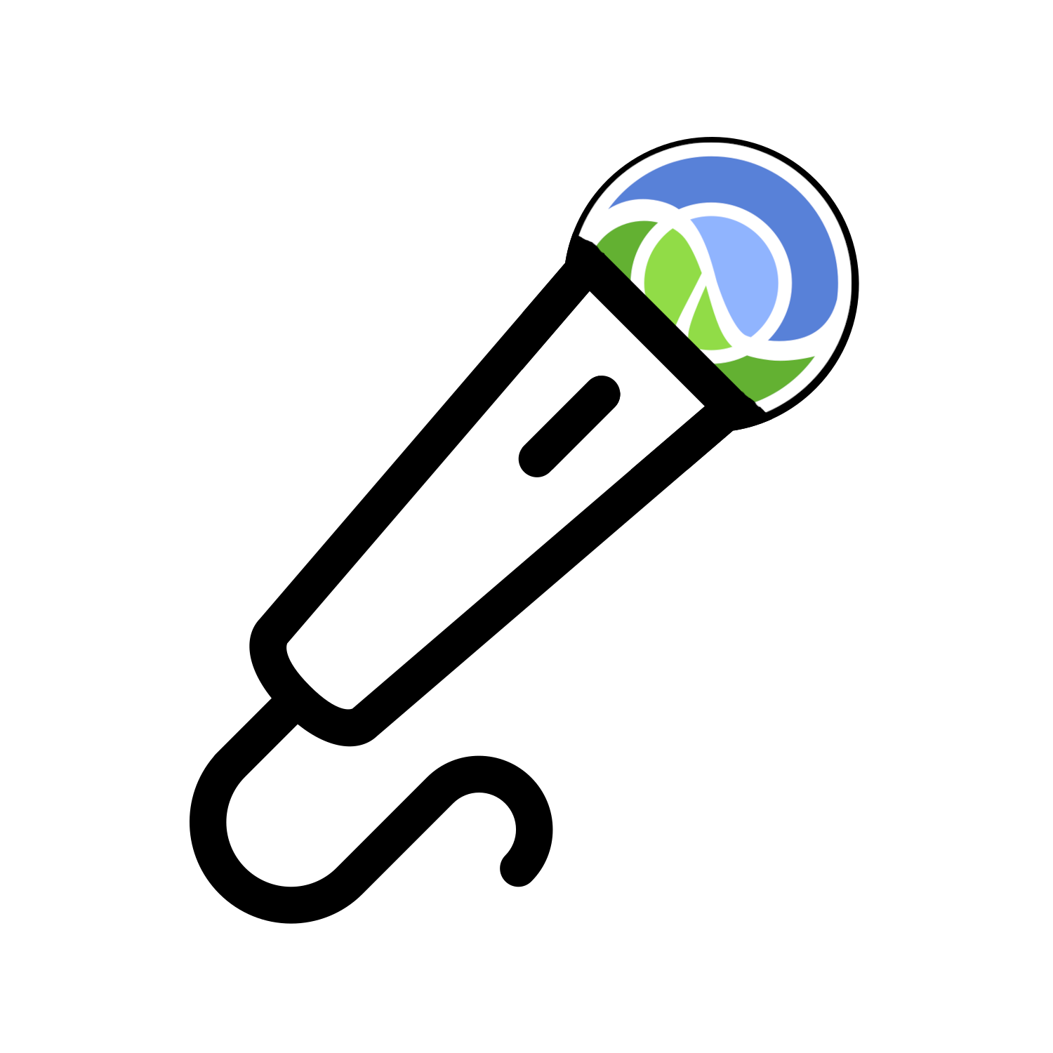 A microphone with the Clojure logo for the top part