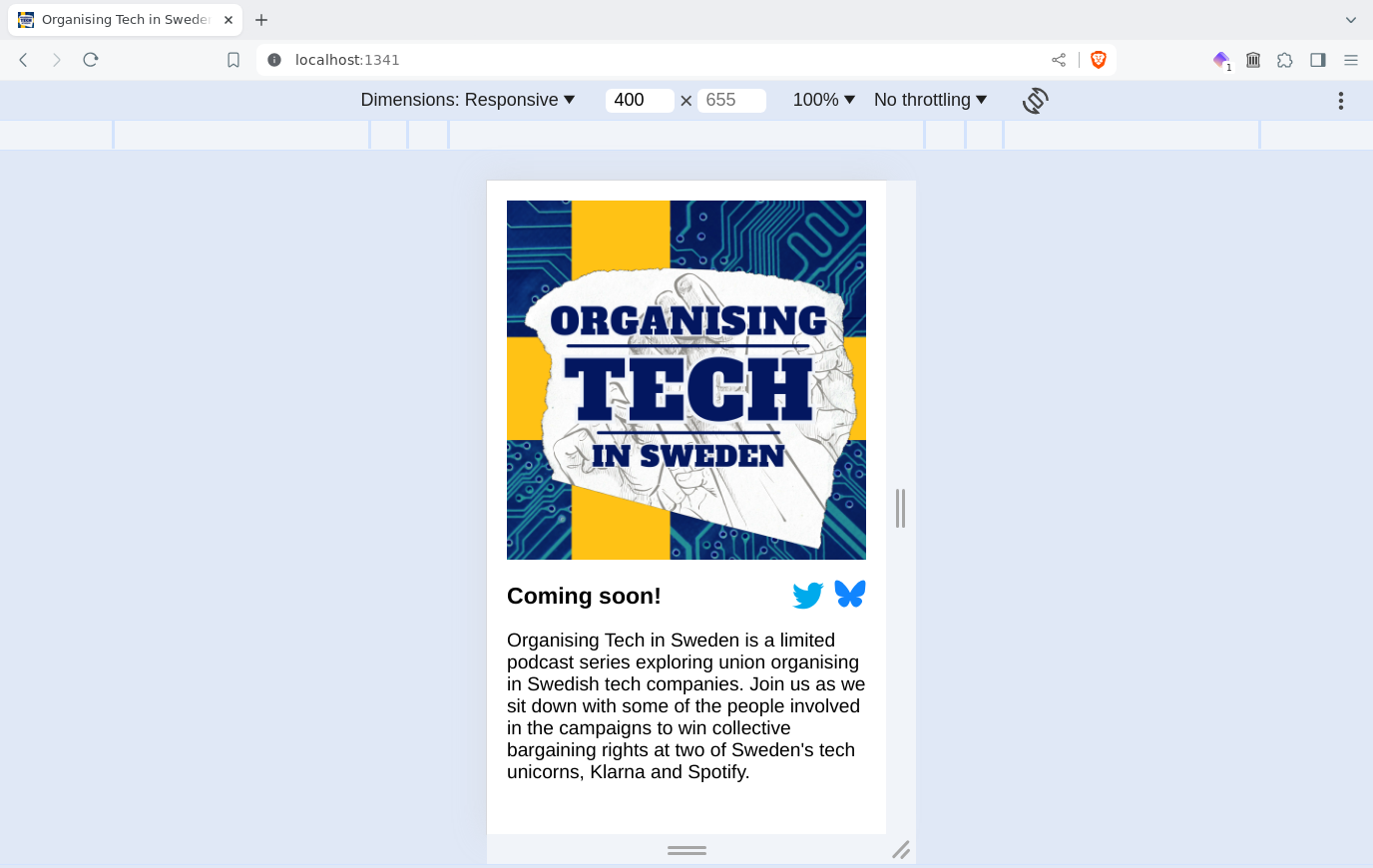 The words 'Organising Tech in Sweden' superimposed on raised fists with a Swedish flag with a circuit board pattern in the background