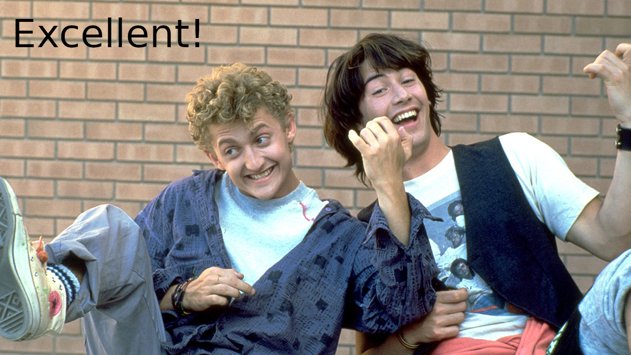 Bill and Ted saying: excellent